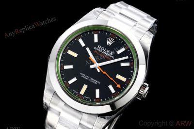 EX Factory Rolex Milgauss Swiss Eta 2836 Watch Stainless Steel Black Dial